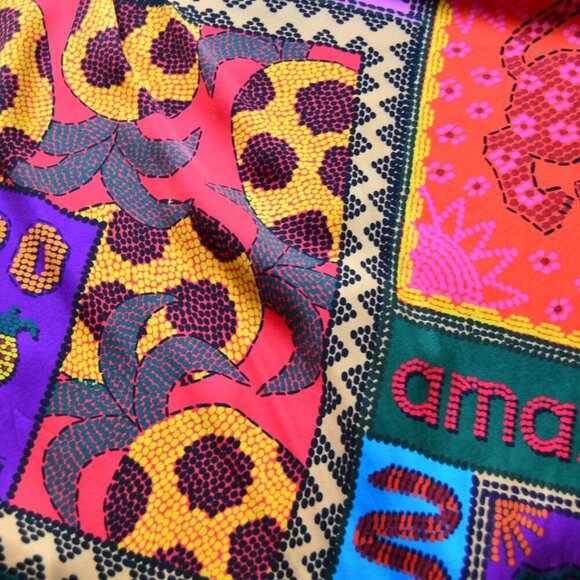 Farm Rio Dotted Patch Scarf Shirt Size XS - Picture 12 of 14